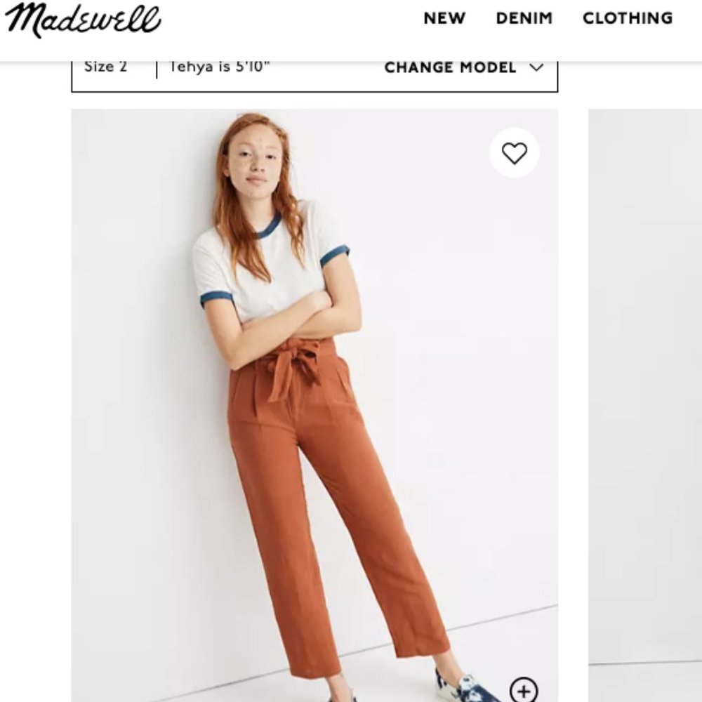 Linen-Blend Paperbag Pants